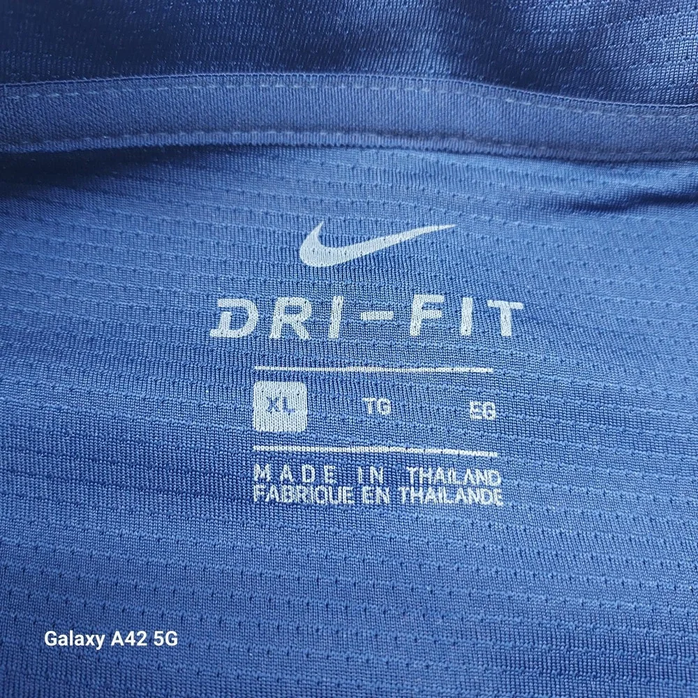 Nike Dri Fit Golf Polo Shirt Blue Plaid‎ Mens XL